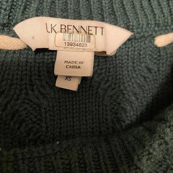 LK Bennett Andrea Cable Knit Sweater Vest in Green - Picture 5 of 9